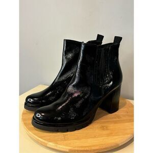 Paul Green Women's 06152 New York Lug Sole Platform Boot‎ Black Size 7.5